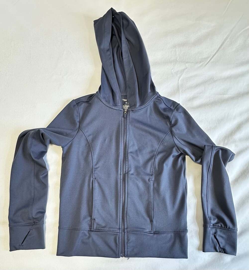 Tek Gear Boys Full Zip Athletic Hoodie Jacket Dark Gray Size (8) Thumbholes